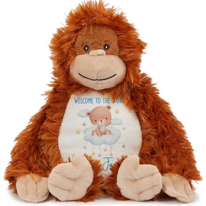 Blue Cloud Bear New Baby Personalised Teddy Bear