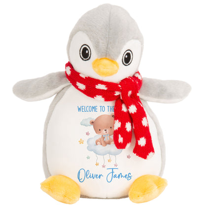 Blue Cloud Bear New Baby Personalised Teddy Bear