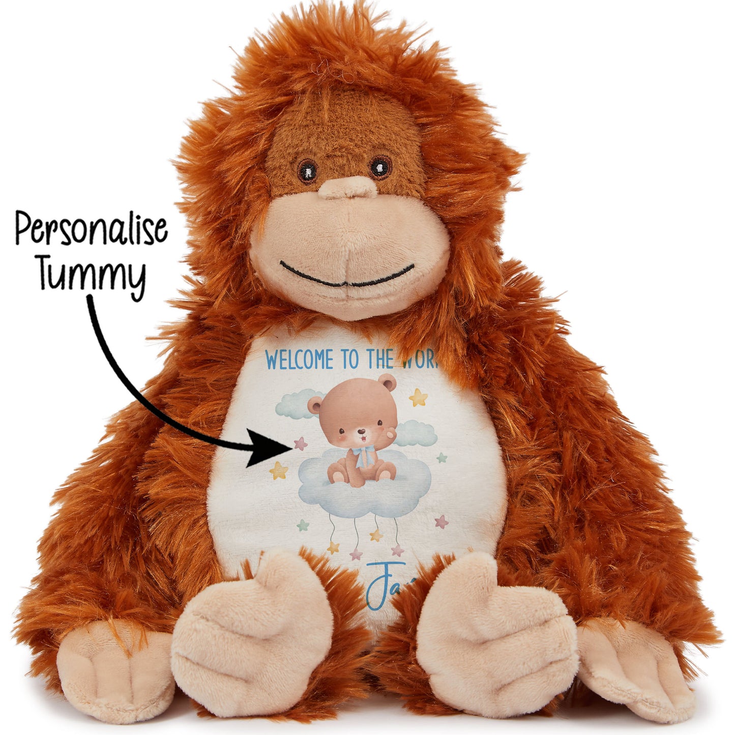Blue Cloud Bear New Baby Personalised Teddy Bear