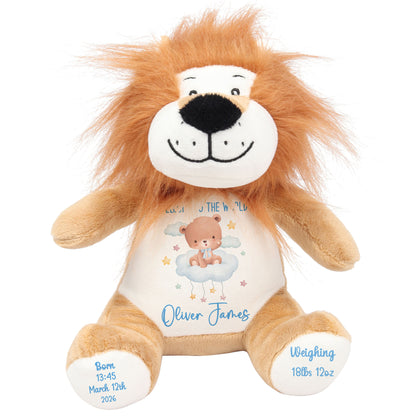 Blue Cloud Bear New Baby Personalised Teddy Bear