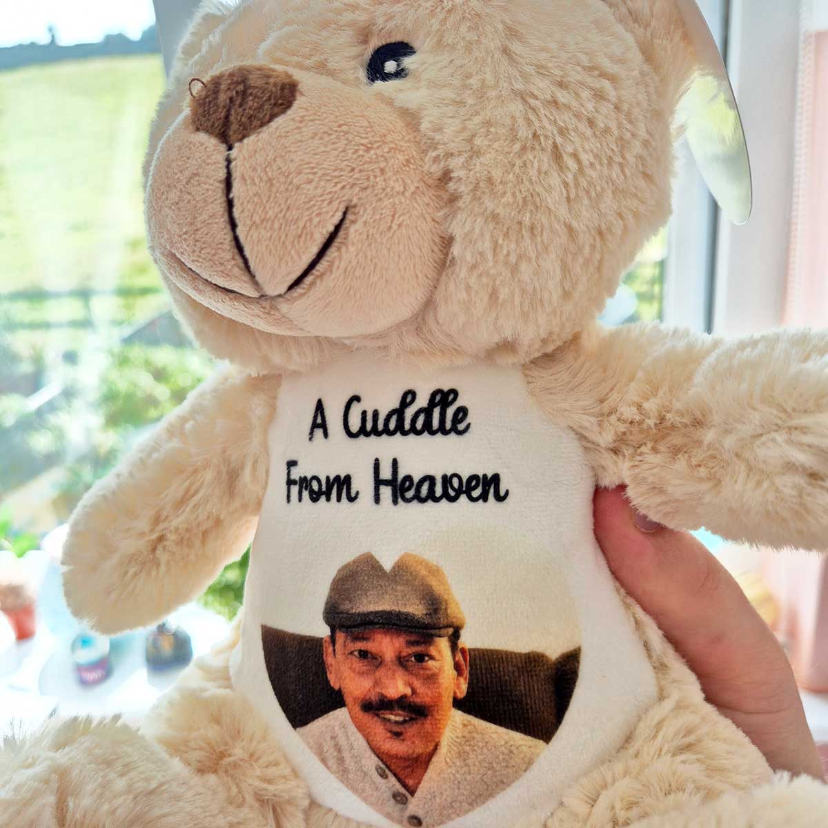 A Cuddle from Heaven Personalised Photo Teddy Bear