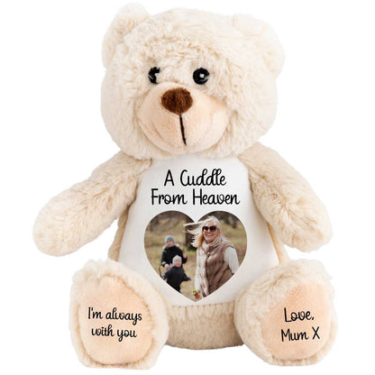 A Cuddle from Heaven Personalised Photo Teddy Bear