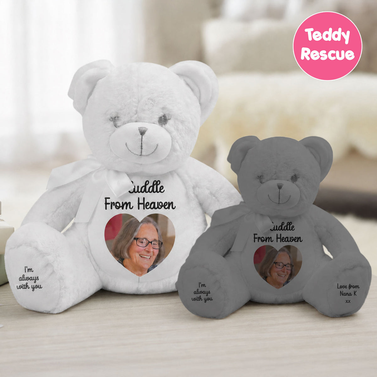 Personalised Large White Teddy Bear