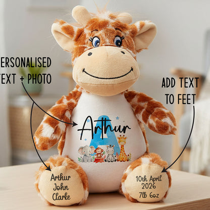 giraffe teddy personalised teddy bear