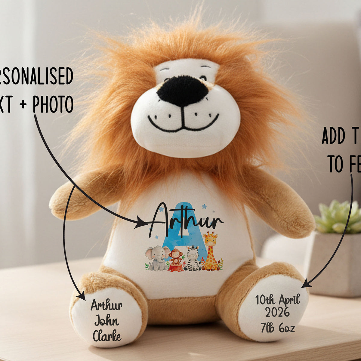 lion teddy personalised teddy bear