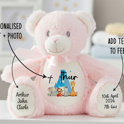 pink teddy bear personalised teddy bear