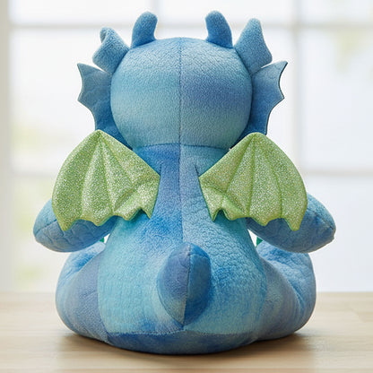blue dragon teddy personalised teddy bear back view