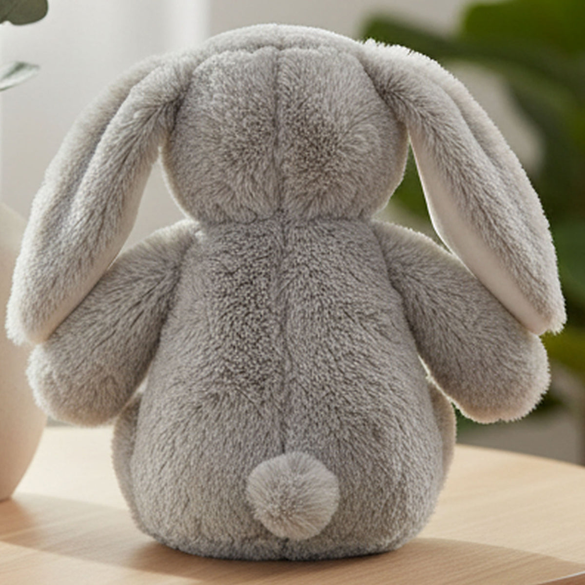 grey bunny teddy personalised teddy bear back view