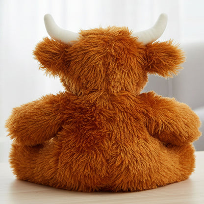 highland cow teddy personalised teddy bear back view