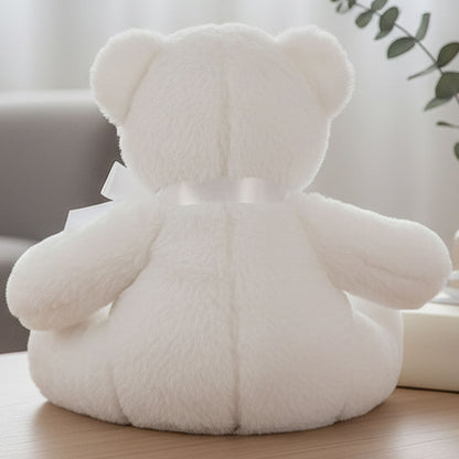 white teddy bear personalised teddy bear back view