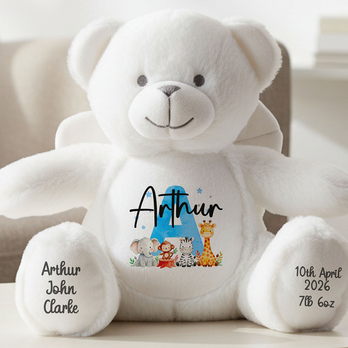 angel bear teddy personalised teddy bear