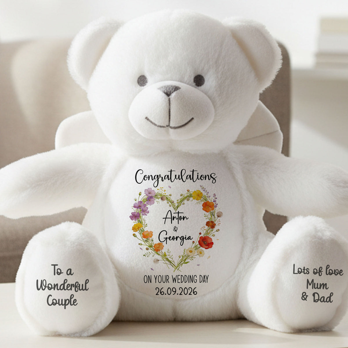 angel bear teddy personalised teddy bear