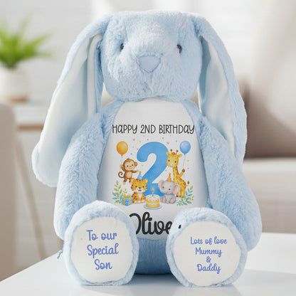 blue bunny teddy personalised teddy bear