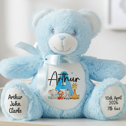 blue teddy bear personalised teddy bear