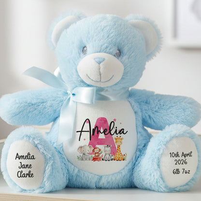 blue teddy bear personalised teddy bear