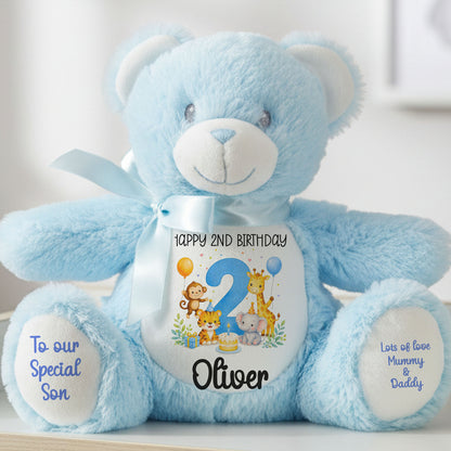 blue teddy bear personalised teddy bear