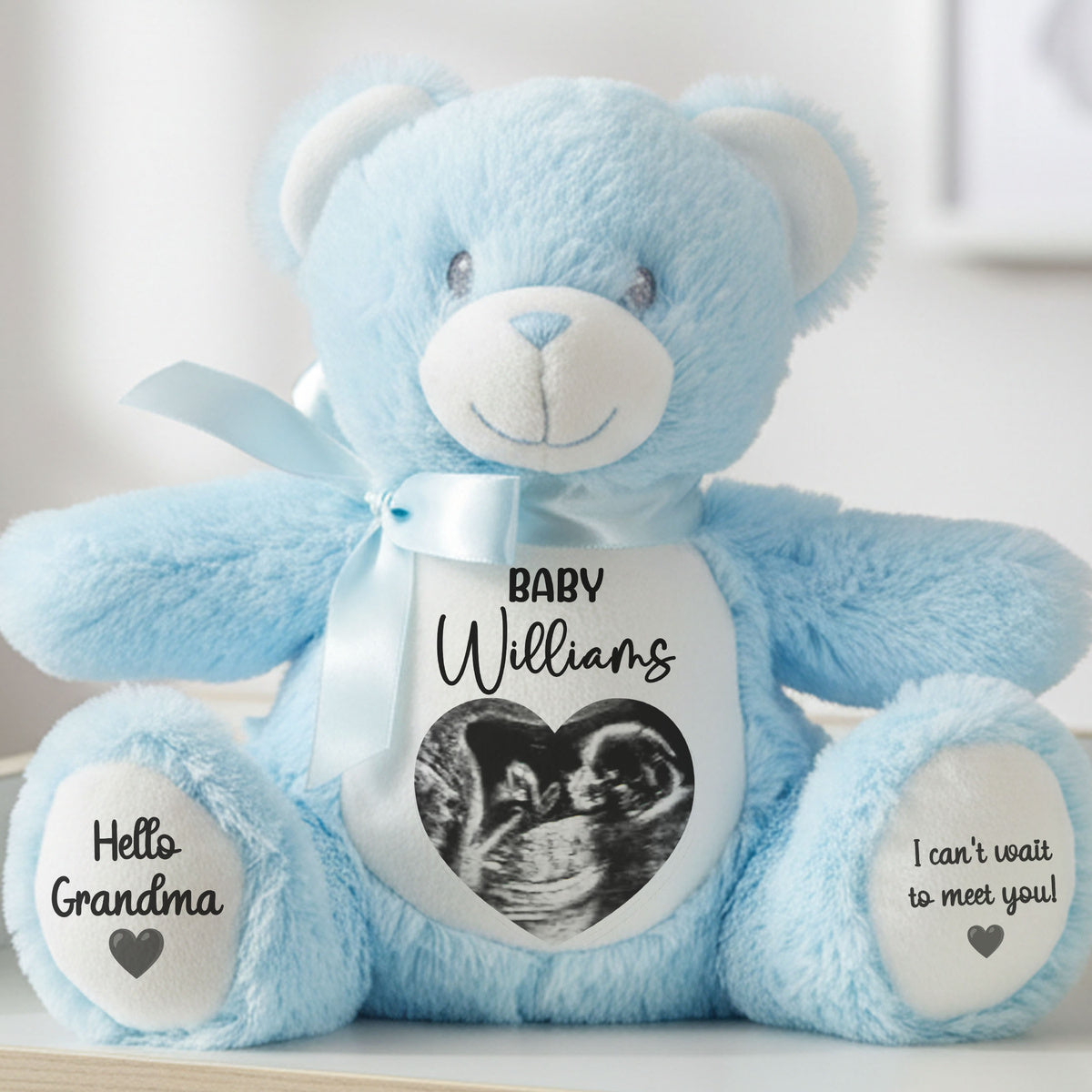 blue teddy bear personalised teddy bear