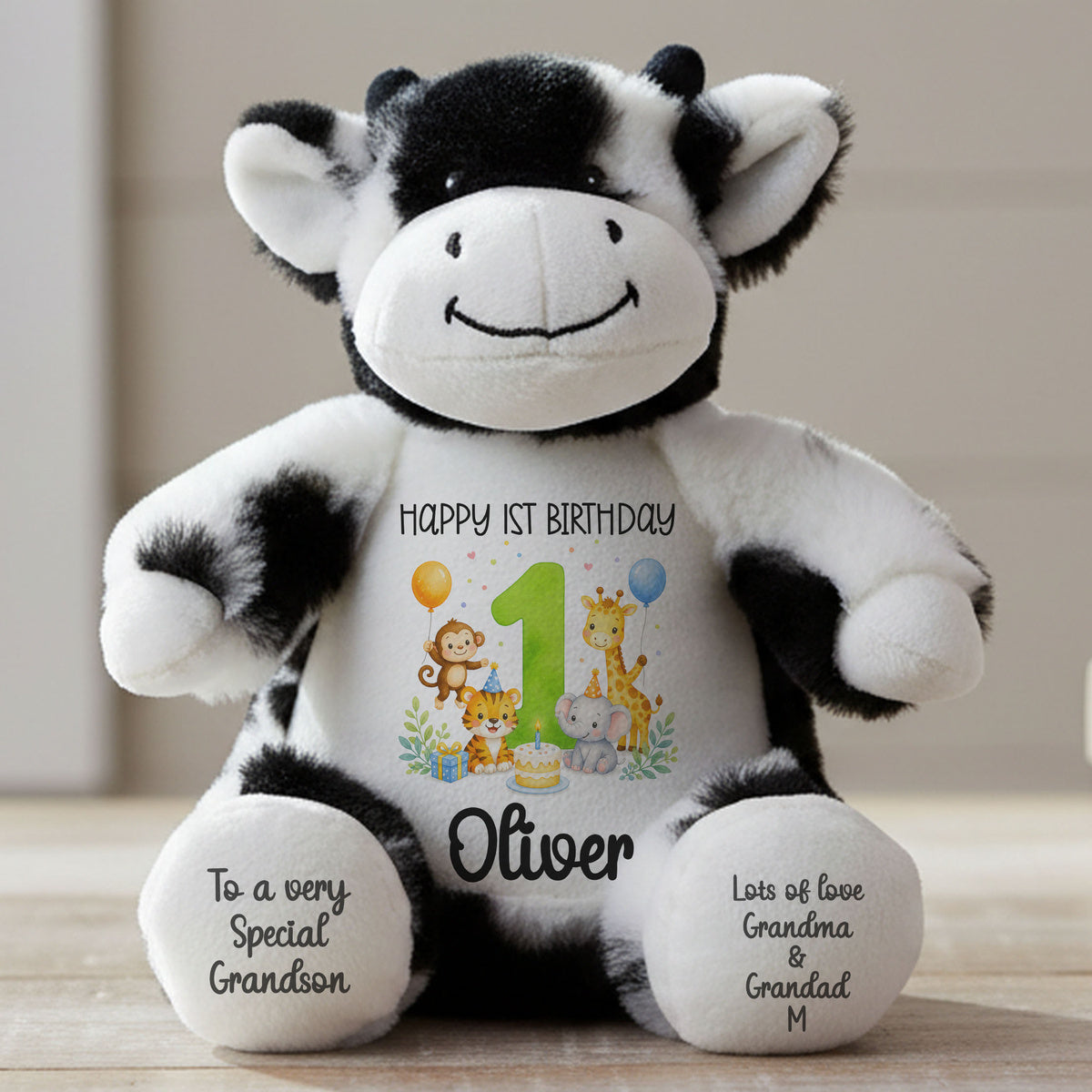 cow teddy personalised teddy bear