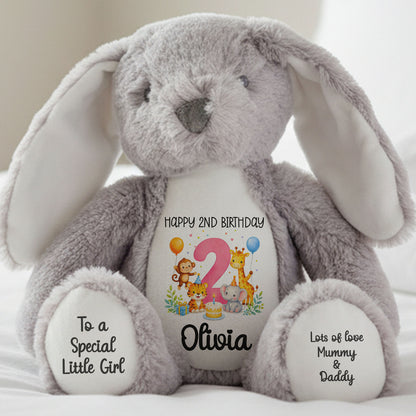 grey bunny teddy personalised teddy bear