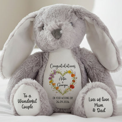 grey bunny teddy personalised teddy bear