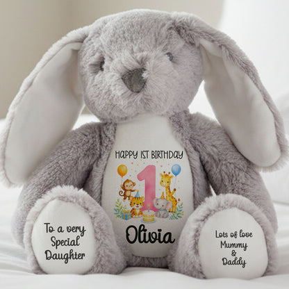 grey bunny teddy personalised teddy bear
