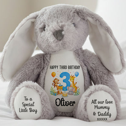 grey bunny teddy personalised teddy bear