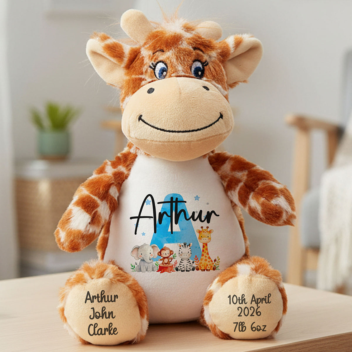 giraffe teddy personalised teddy bear