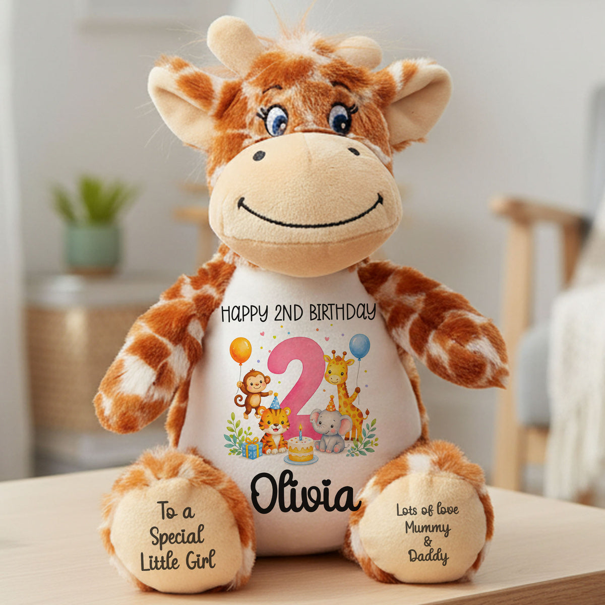 giraffe teddy personalised teddy bear
