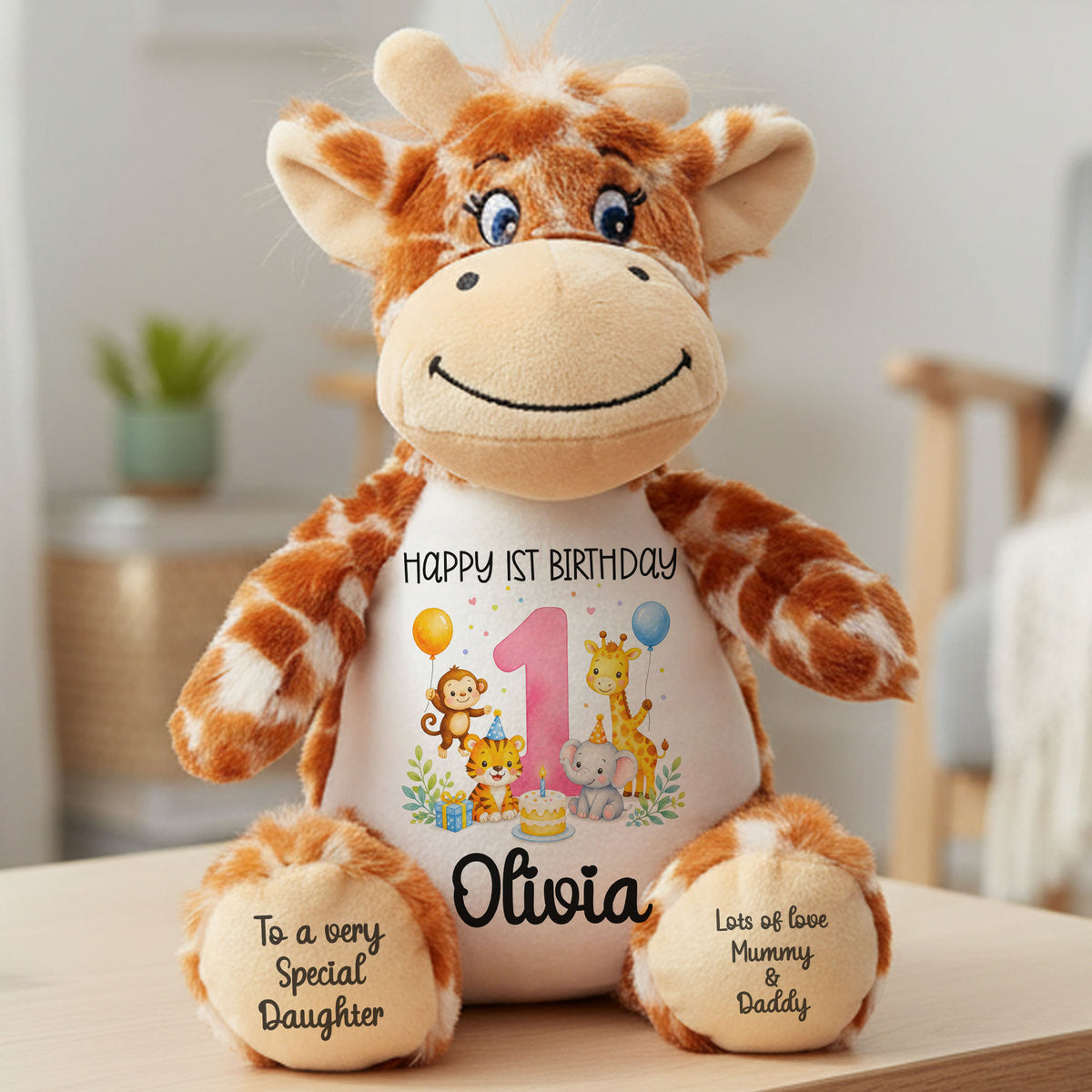 giraffe teddy personalised teddy bear