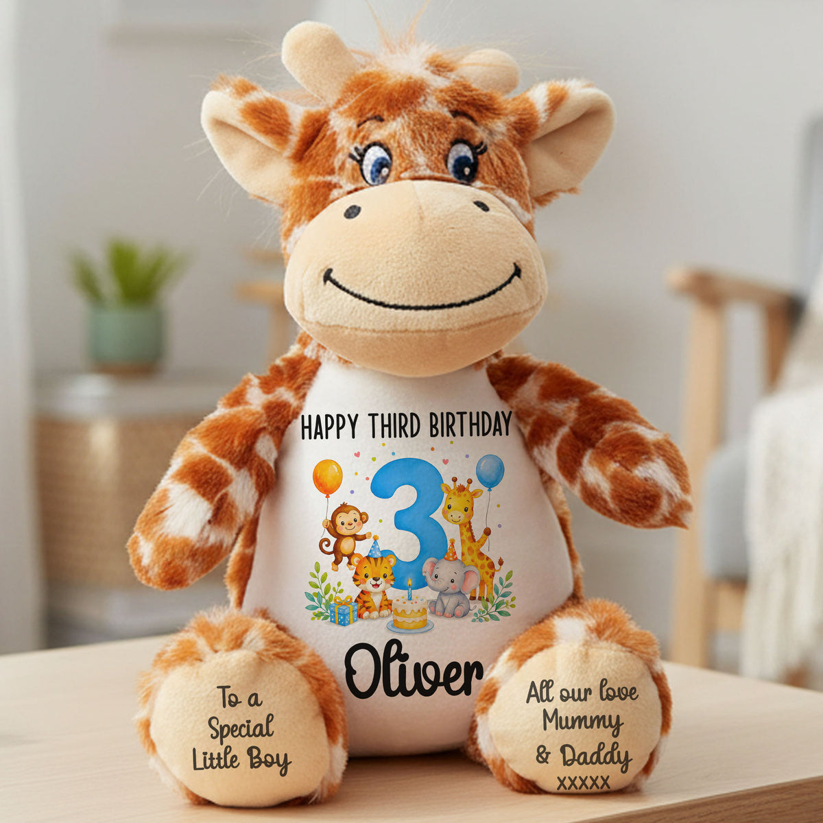 giraffe teddy personalised teddy bear