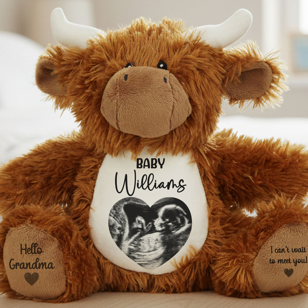 highland cow teddy personalised teddy bear