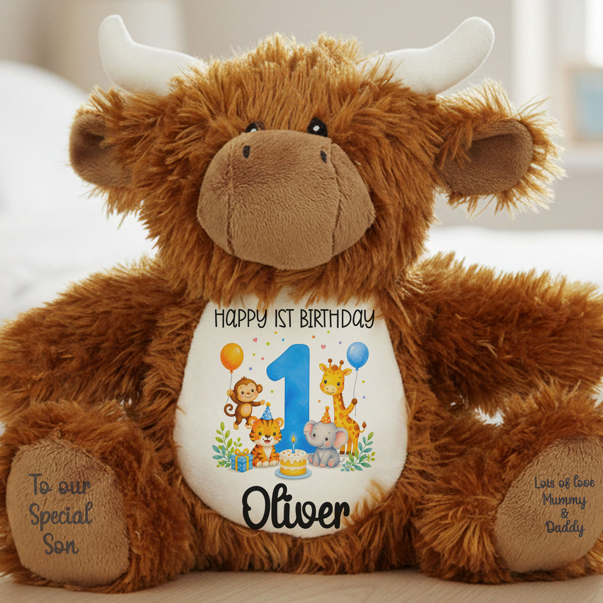 highland cow teddy personalised teddy bear