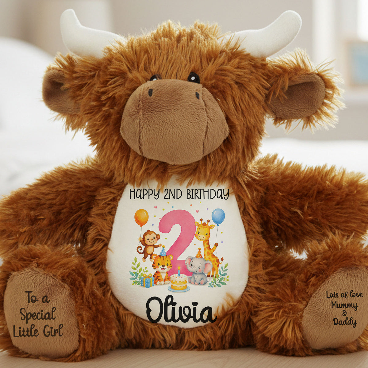 highland cow teddy personalised teddy bear