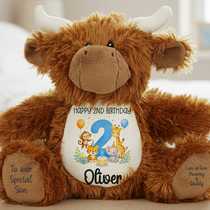 highland cow teddy personalised teddy bear