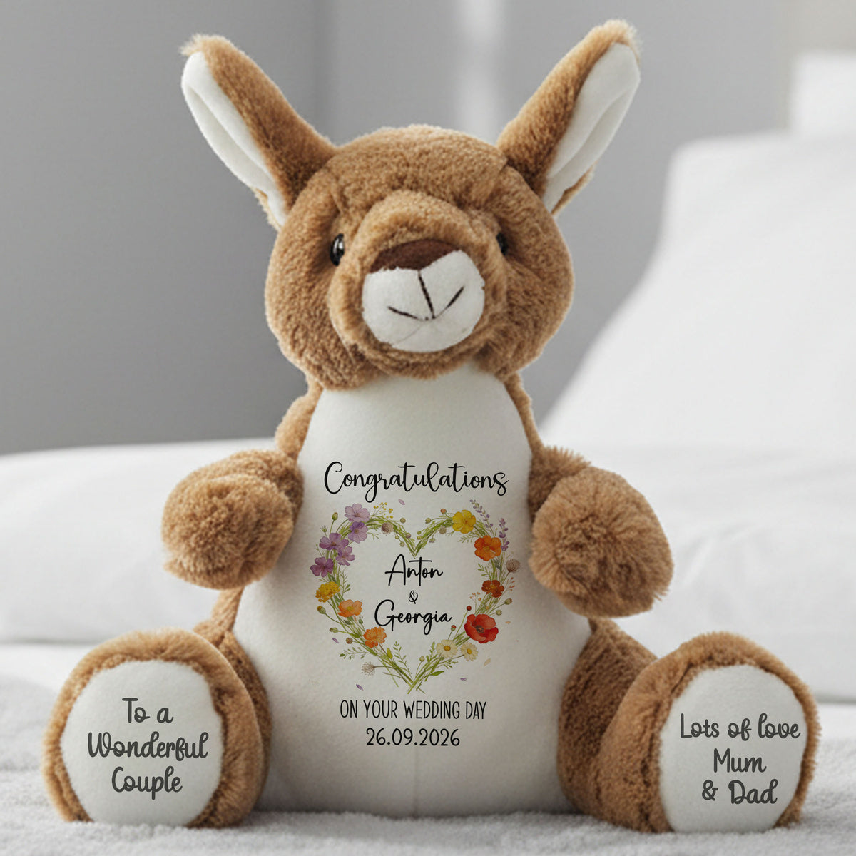 kangaroo teddy personalised teddy bear