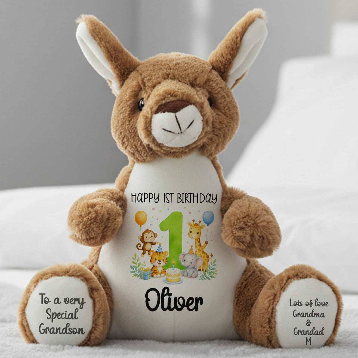 kangaroo teddy personalised teddy bear