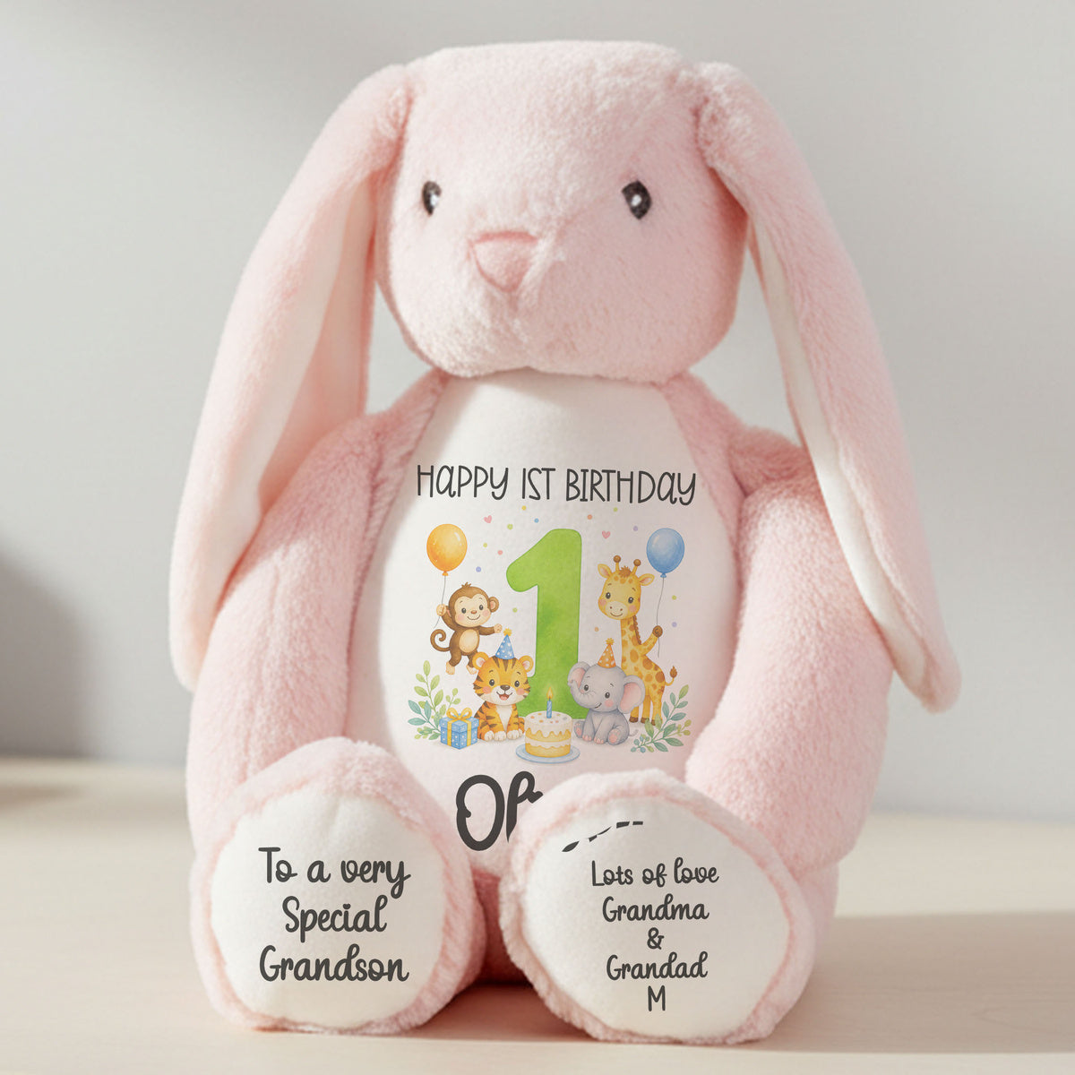 pink bunny teddy personalised teddy bear