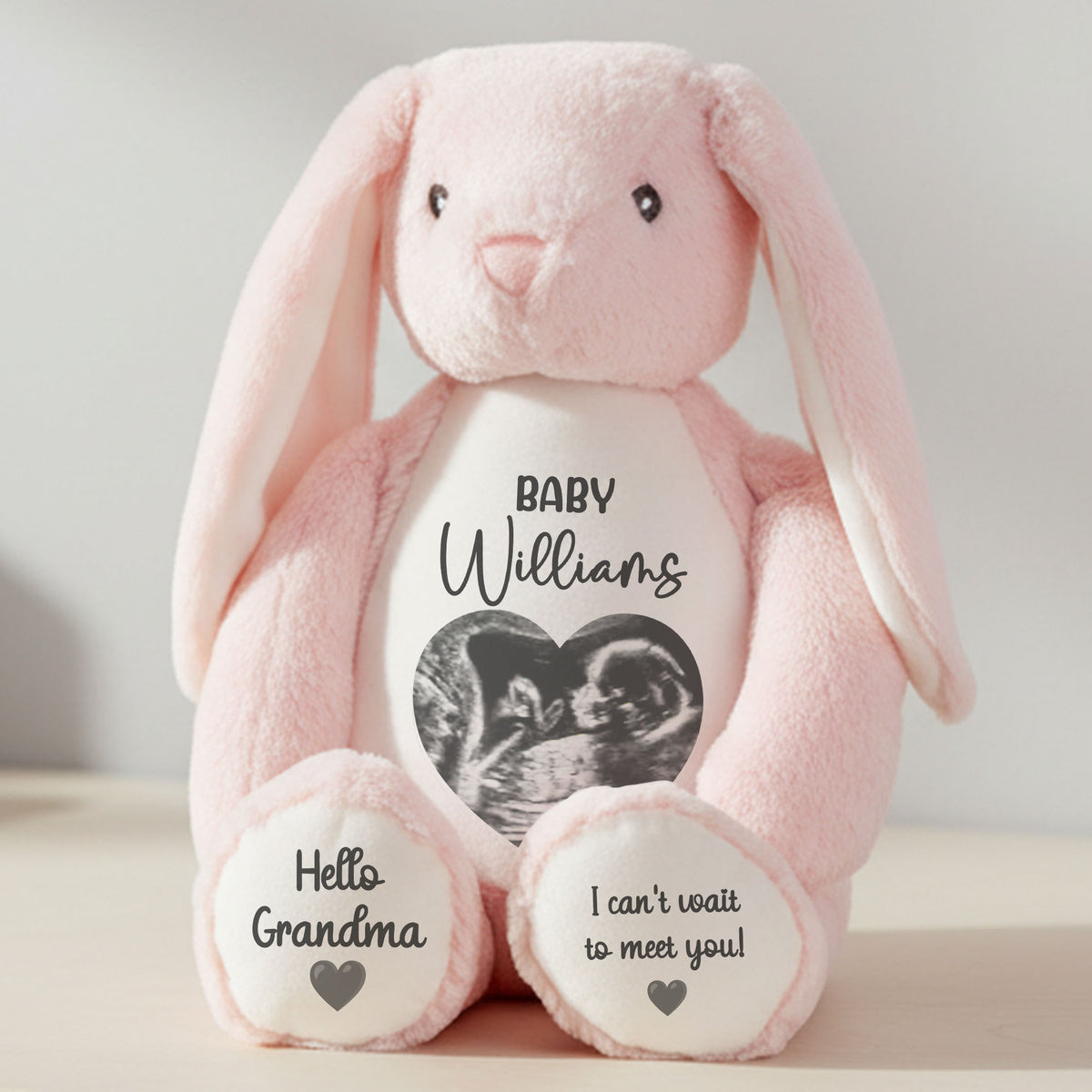 pink bunny teddy personalised teddy bear