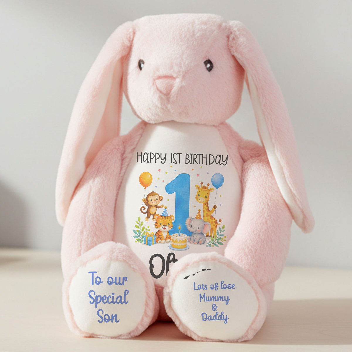 pink bunny teddy personalised teddy bear