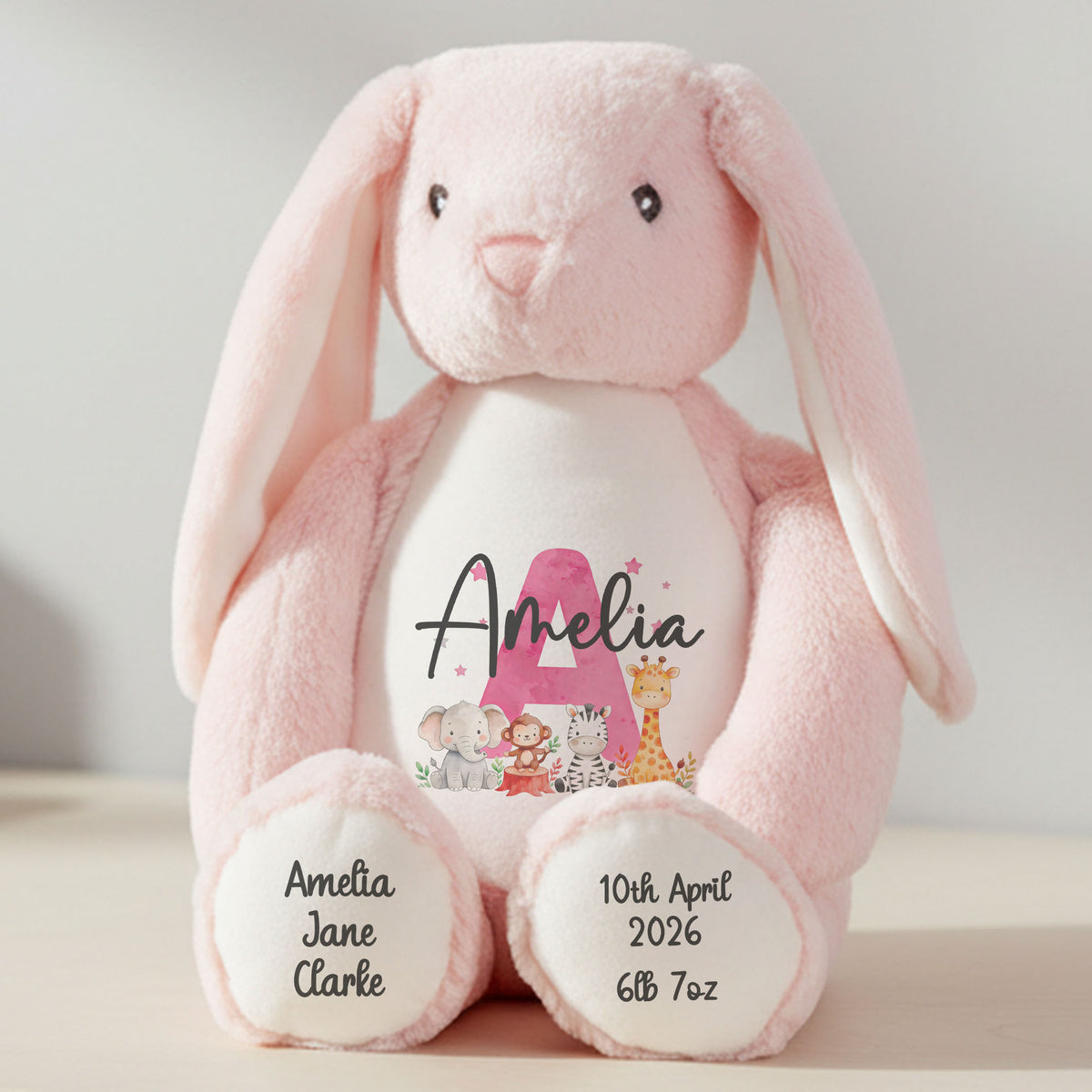 pink bunny teddy personalised teddy bear