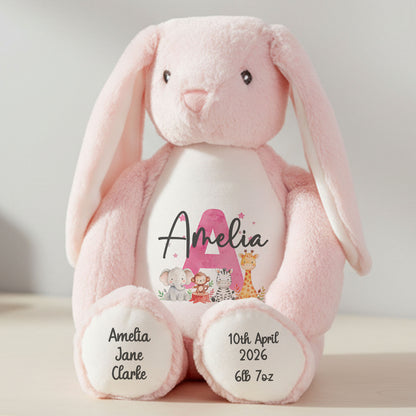 pink bunny teddy personalised teddy bear
