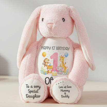 pink bunny teddy personalised teddy bear