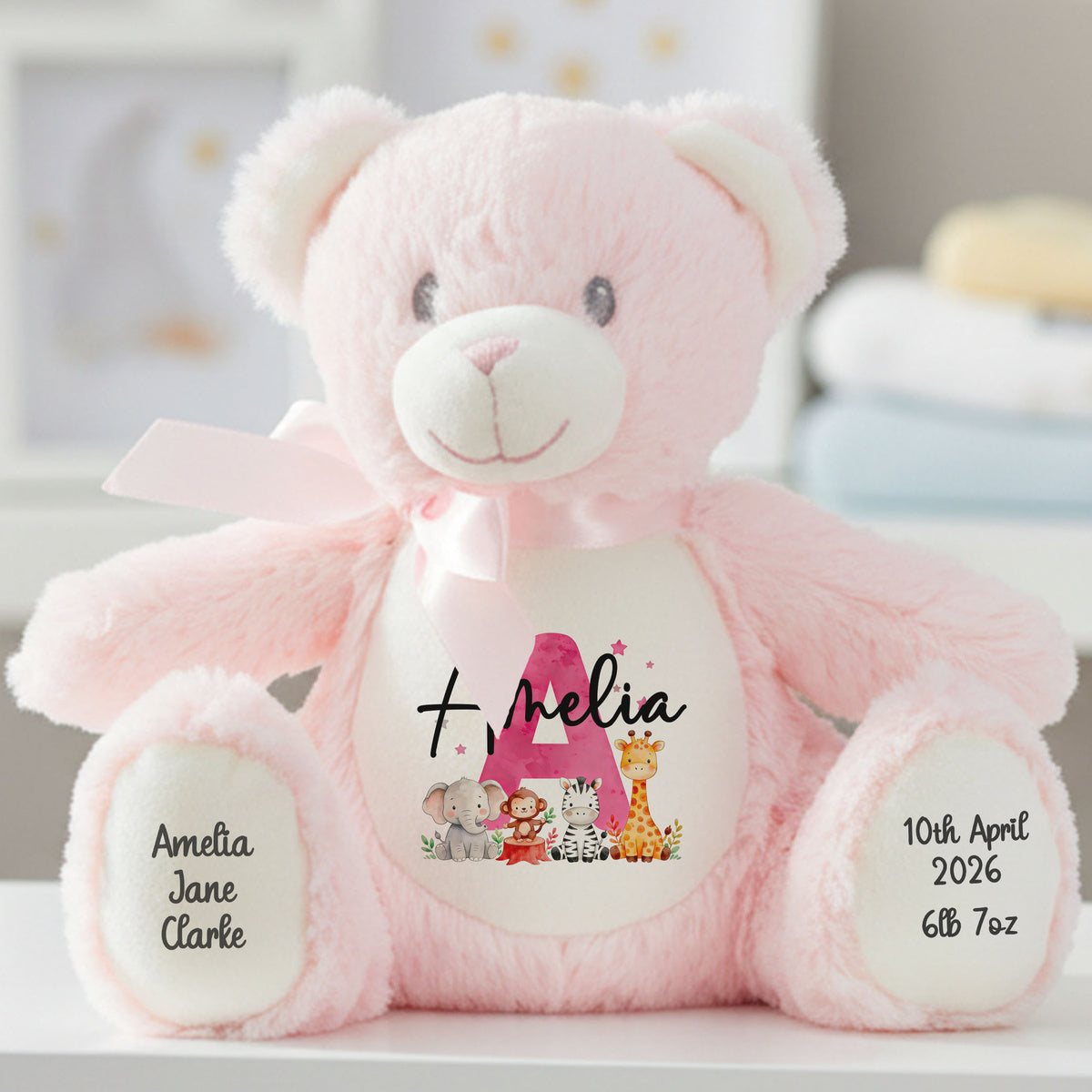 pink teddy bear personalised teddy bear