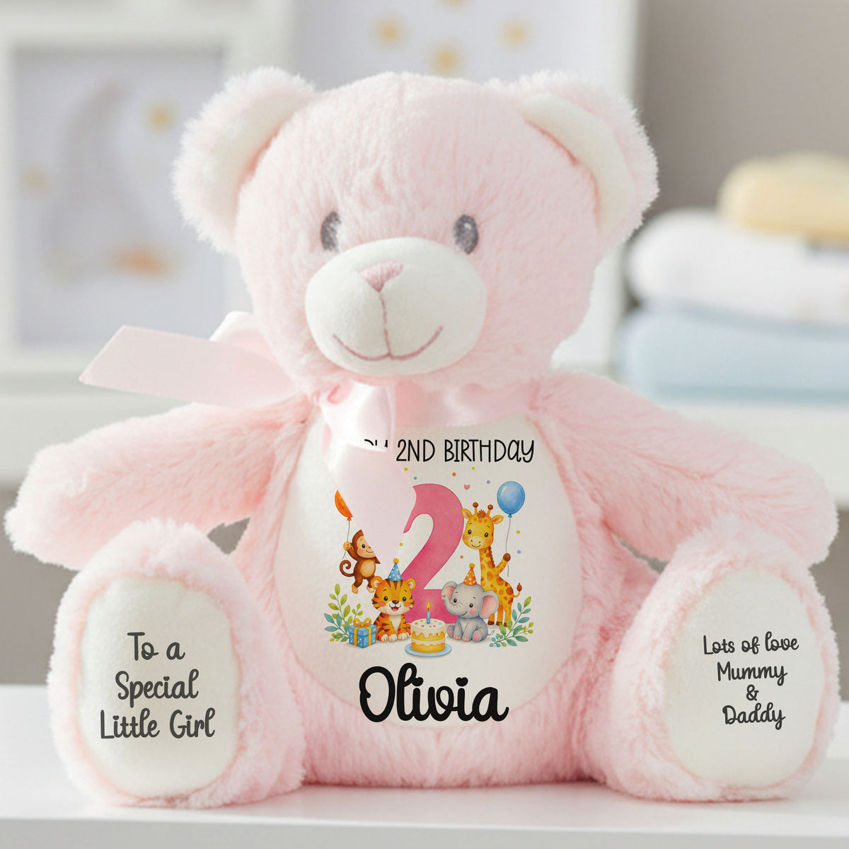 pink teddy bear personalised teddy bear