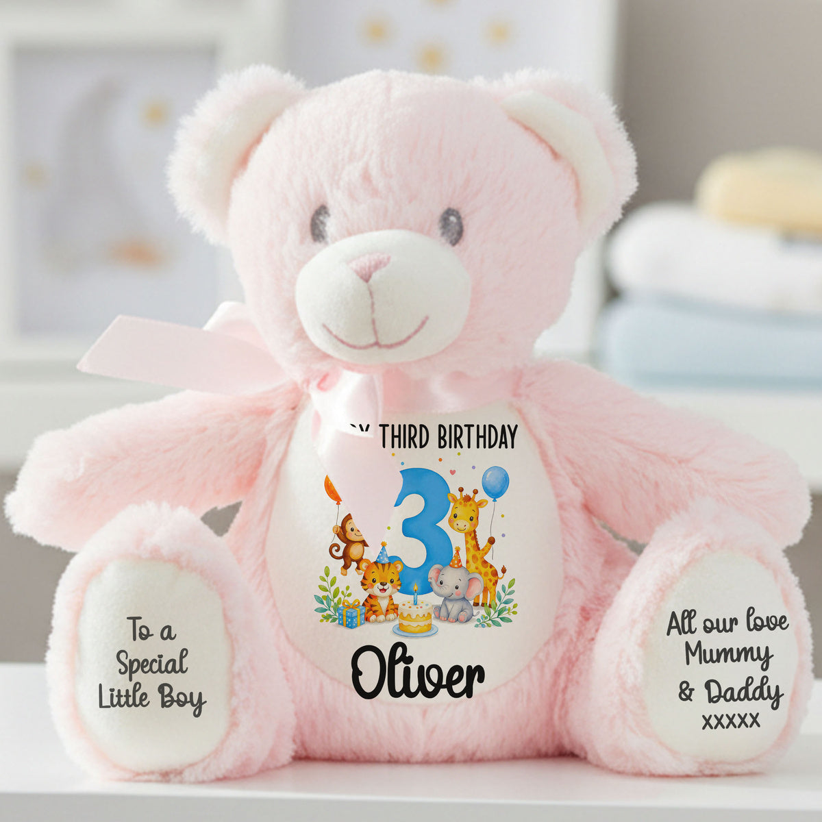 pink teddy bear personalised teddy bear