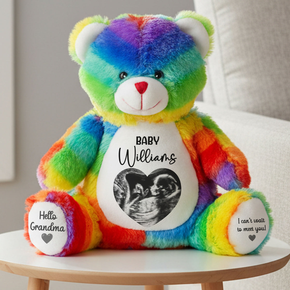 rainbow teddy bear personalised teddy bear