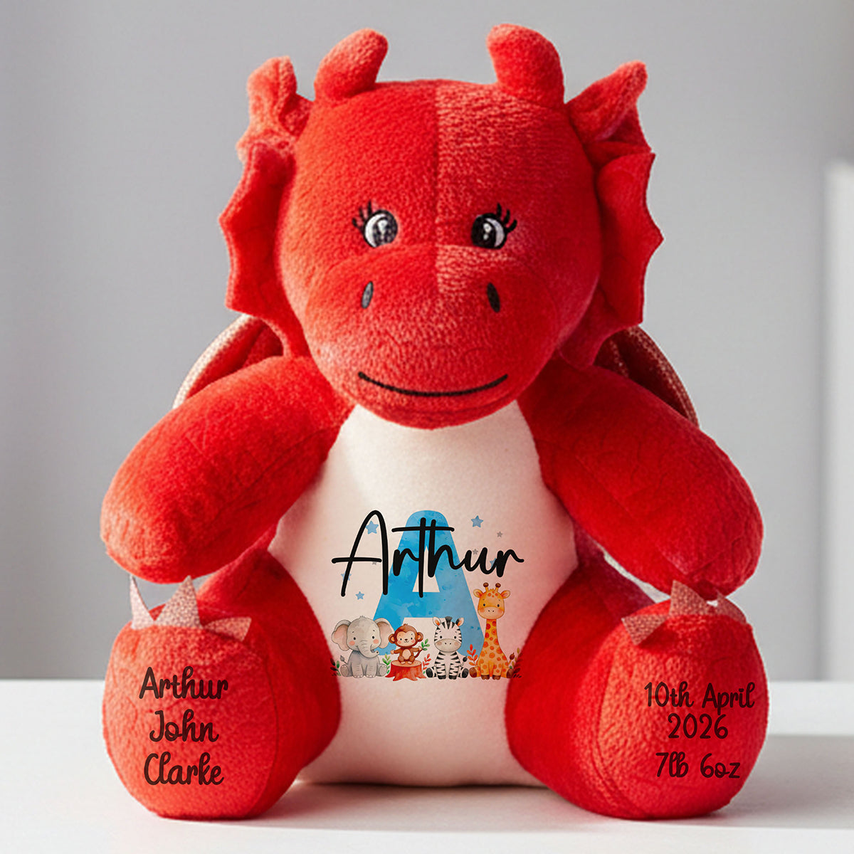 red dragon teddy personalised teddy bear