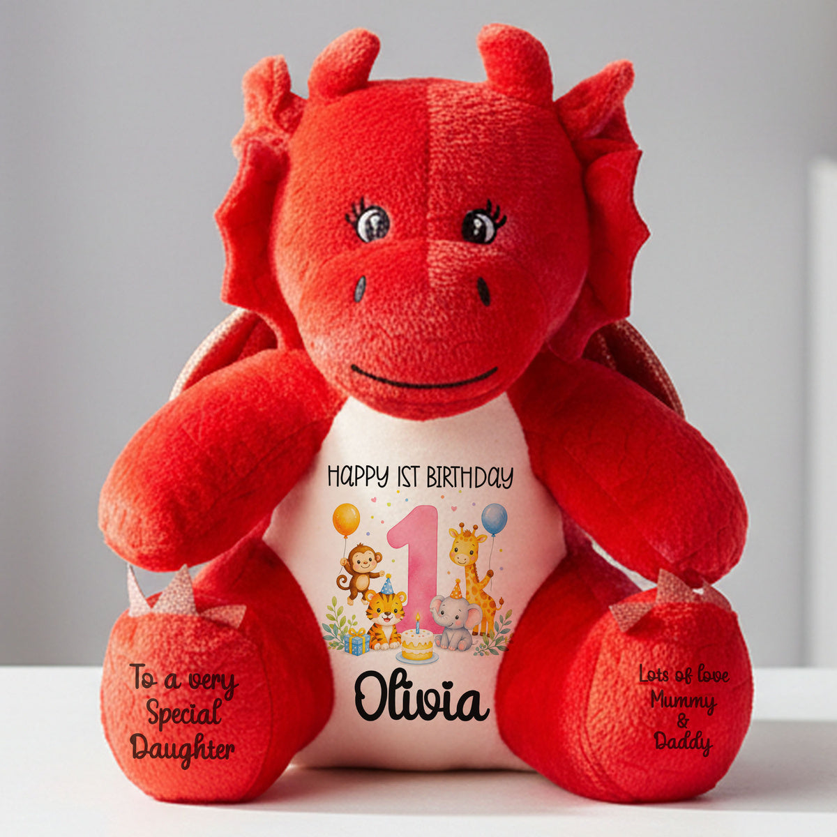 red dragon teddy personalised teddy bear