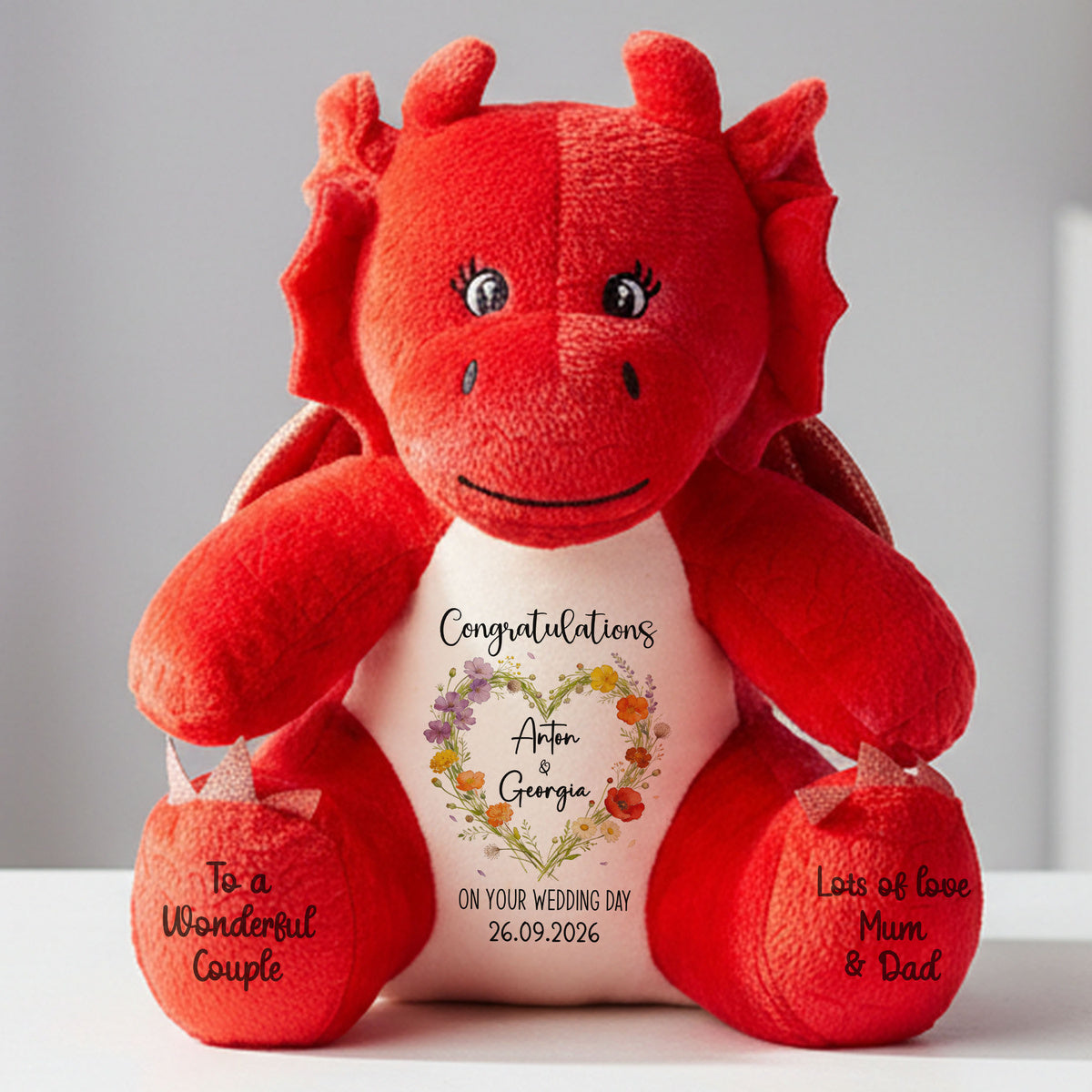 red dragon teddy personalised teddy bear