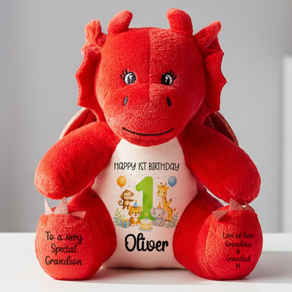red dragon teddy personalised teddy bear